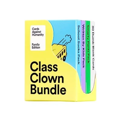 Image of Cards Against Humanity Family Edition: Class Clown Bundle 3 Themed Packs + 30 Blank