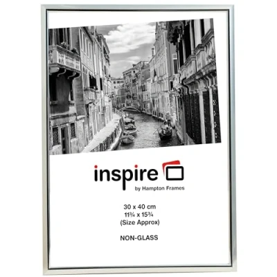 Image of Hampton Frames EASYLOADER 30x40cm Silver Picture Poster Frame Acrylic (Non Glass) EAS3040SVPX 1PK