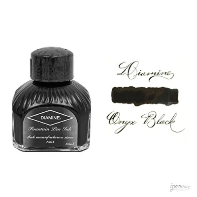 Image of Diamine Fountain Pen Ink 80 ml Onyx Black by