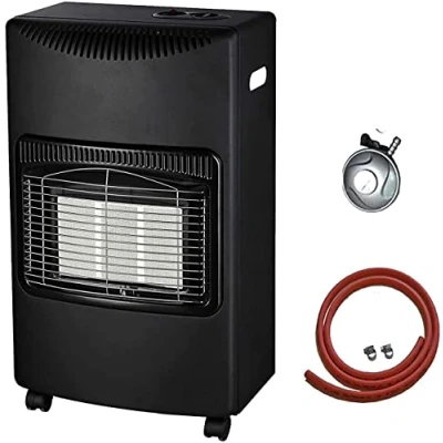 Image of Foldable 4.2KW Calor Gas Cabinet Heater Fire Butane With Regulator And Hose 3 Heat Settings On Wheels