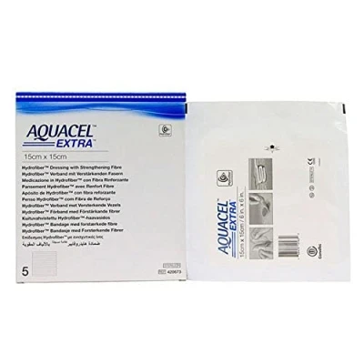 Image of ConvaTec 3673282 AQUACEL Extra Hydrofiber Wound Dressing, 15x15cm (Pack of 5)