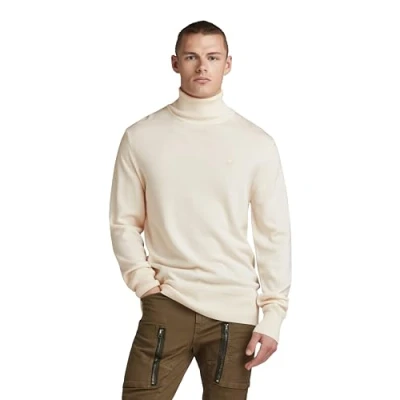 Image of G STAR RAW Men&#039;s Premium Core Turtle Knitted Sweater, Beige (eggnog D21933 B692 G076), XL
