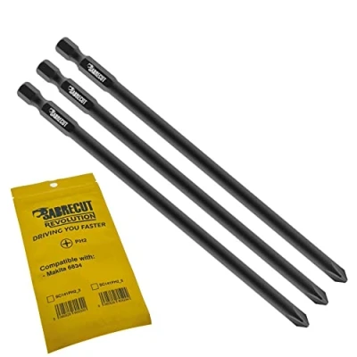 Image of 3 x SabreCut SC141PH2_3 141mm PH2 Compatible with Makita 6834 P 66254 Autofeed Collated Drywall Screwdriver Gun Bit Single Ended Phillips No.2 Heavy Duty