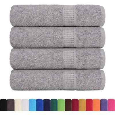 Image of vidaXL Bath Towels 4 pcs Grey 100x150 cm 360 gsm 100% Cotton