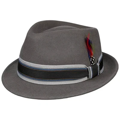 Image of Stetson Lancover Trilby Wool Hat Men Felt with Lining, Lining Winter Autumn L (58 59 cm) Grey