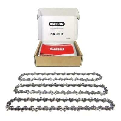 Image of Oregon 3 Pack Chainsaw Chain 3/8&quot; LP Pitch, .050&quot; (1.3 mm) Gauge for 16&quot; (40cm) Bar, 57 Drive Links Low kickback Chain, Fits Titan, Ryobi, Hawksmoor, Ferrex and more