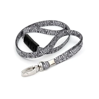 Image of CKB LTD® 10x Breakaway ZEBRA Print Pattern Premium Safety Lanyard Neck Strap Swivel Metal Clip For ID Card Holder Funky Novelty Cool Lanyards Black and White Pull Quick Release Design