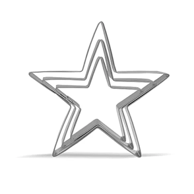 Image of Star Cookie Cutter Set 3 Piece Stainless Steel