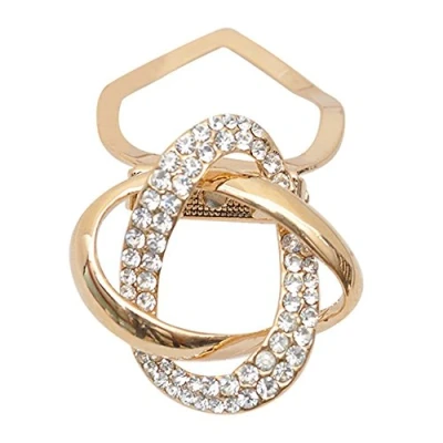 Image of Gemini_Mall Fashion Gold Tone Rhinestone Scarf Ring Silk Buckle Clip Gift