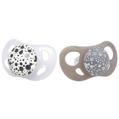 Image of Twistshake 2X Orthodontic Pacifier, Baby Infant Soother, BPA, BPF, BPS Free, 0 6 Months, Pastel Grey/White
