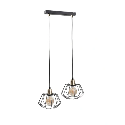 Image of Luna Bar Pendant Ceiling Light Gold, 55cm, 2x E27
