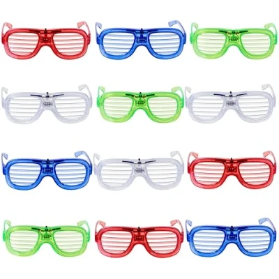 Image of The TWIDDLERS LED Glow in Dark Light Up Glasses 3 Flashing Modes, 4 Colours, Perfect Stick, Party Bag Fillers for Kids, Festival Dance Rave (24)