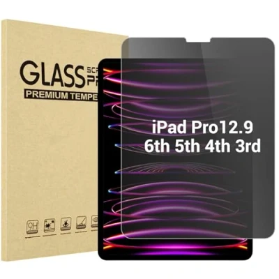Image of ProCase for iPad Pro 12.9 Inch Privacy Screen Protector 6th 5th 4th 3rd Generation 2022 2021 2020 2018, Anti Spy Tempered Glass Film Guard 12.9&quot;