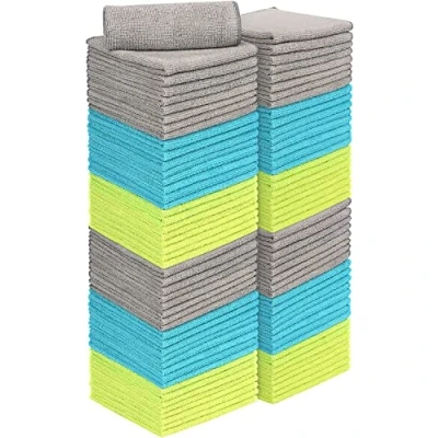 Image of AIDEA Microfibre Cleaning Cloths Pack of 100, Multifunctional Reusable Towels, Lint Free Streak Washable Cloth Duster for House, Kitchen, Car, Motorbike, Windows 30 x30 cm