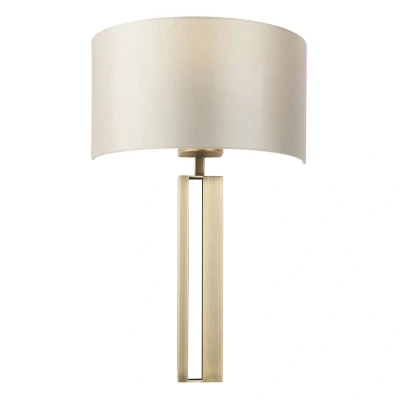 Image of Macerata Wall Lamp Matt Antique Brass Plate &amp; Mink Satin Fabric