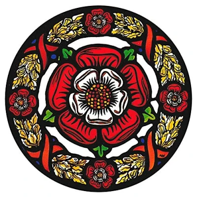 Image of Winged Heart Static Window Cling in a Medieval Tudor Rose Design
