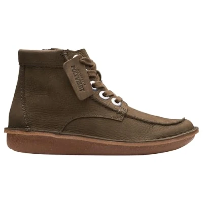 Image of Clarks Women&#039;s Funny Cedar Fashion Boot, Dark Olive, 2.5 UK