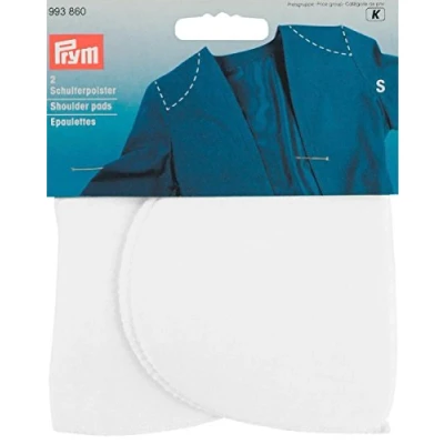 Image of Prym Shoulder Pads Size S, Polyester, White, 15 x 12.5 4.5 cm