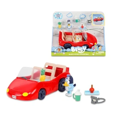Image of Bluey Convertible, Blue Dog Vehicle, Convertible Car Fun for Pope, Includes Figure, Articulated Dolls Kids Series, Famous (BLY65000)