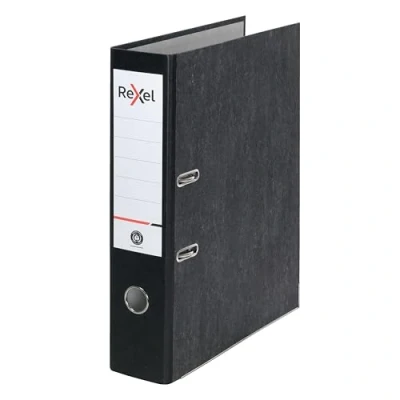 Image of Rexel Foolscap Lever Arch File x1, Black, 500 Sheets capacity, 75 mm Spine Width, Strong &amp; Durable Paper on Board, Great for Filing and Archiving at Home, School the Office, 2115548