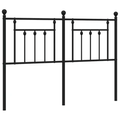 Image of vidaXL Metal Headboard 150 cm Black Steel Bed Header for Bedroom, Sturdy &amp; Supportive, Stylish Frame Accessory