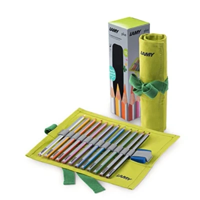 Image of Lamy Plus 1226068 12 Colouring Pencils in Fabric Roll, Green