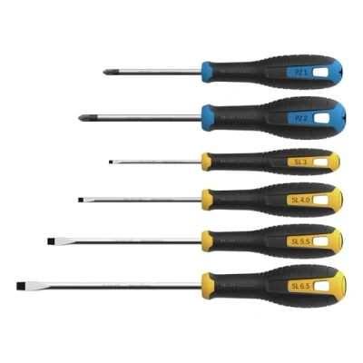 Image of Hultafors Pozidriv &amp; Slotted Screwdriver Set, 6 Piece