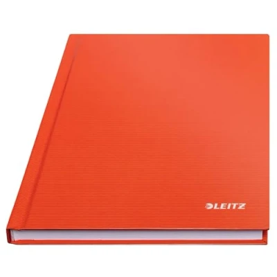 Image of Leitz A5 Hard Covered Notebook, Ruled, 90 gsm Ivory Paper, Solid Range, Light Red, 80 Sheets