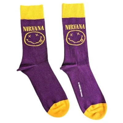 Image of SOCKSHOP Music Collection 1 Pair Nirvana Cotton Socks Happy Face One Size