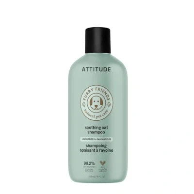 Image of ATTITUDE Soothing Shampoo for Cat &amp; Dog, Plant and Mineral Based Ingredients, Vegan, Unscented, 473 mL