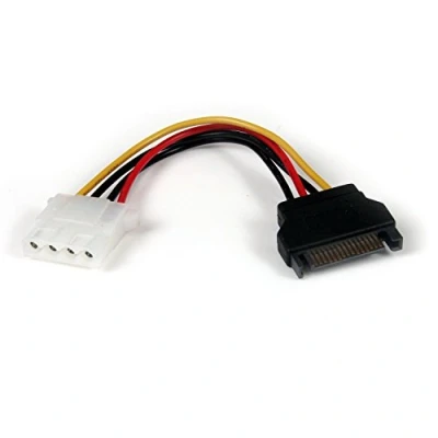 Image of StarTech.com SATA to LP4 power Cable adapter F/M (M) 4 pin internal (F) black LP4SATAFM6IN, 6inch/15cm