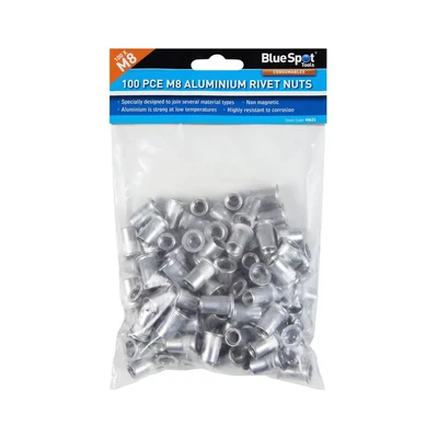 Image of Blue Spot Tools 100 PCE M8 Aluminium Rivet Nuts