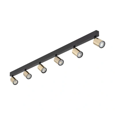 Image of Top Ceiling Spotlight Bar Black, Gold 6xGU10