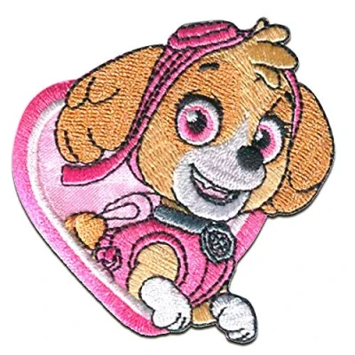 Image of Iron on Patches Paw Patrol &#039;Skye&#039; Pink 6,8x6,3cm Application Embroided Patch Badges