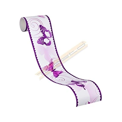 Image of A.S. Création Self Adhesive Border Stick Ups with Butterflies 5.00 m x 10 cm Purple Made in Germany 901224 9012 24