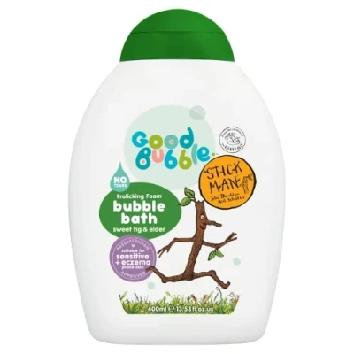 Image of Good Bubble Stick Man Bath with Sweet Fig &amp; Elder 400ml Tear Free Baby for Sensitive Eczema Prone Skin Sulphate Toddlers