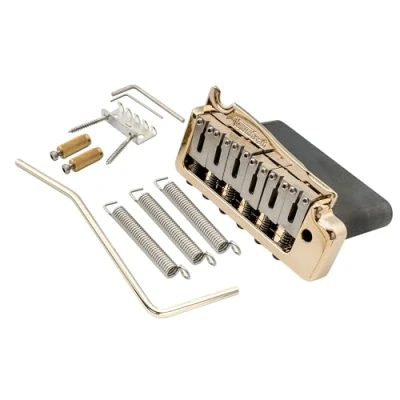 Image of Wilkinson WVP SB 54mm SUS Stainless Steel Saddles 2 Point Guitar Tremolo Bridge with Full Solid Block for Import Strat and Japan Strat, Gold