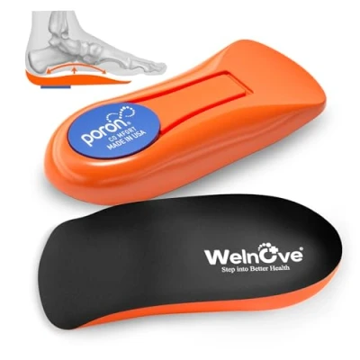 Image of Welnove Heel Cups for Pain with Arch Support, Max Anti Shock Gel Cushion Plantar Fasciitis Relief, Pain, Achilles Tendonitis, Spur, Women 7 10.5 &amp; Men 7.5 11, Large