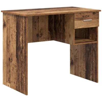 Image of vidaXL Desk with Storage Old wood 90x49.5x75 cm Engineered