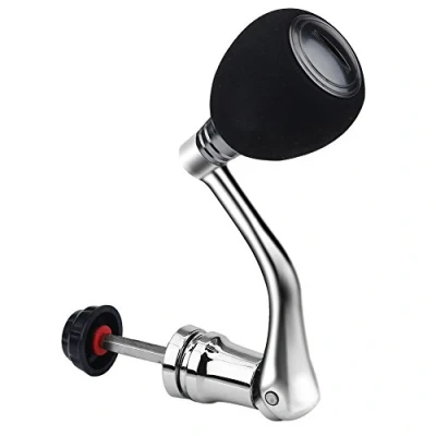 Image of Reel Power Handle, Metal Replacement Handle knob grips Baitcasting Fishing (Silver Medium for 2000 &amp; 3000)