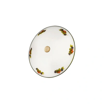 Image of Nonna Cottage Style Glass Patterned Flush Ceiling Lamp Antique Brass, 2x E14