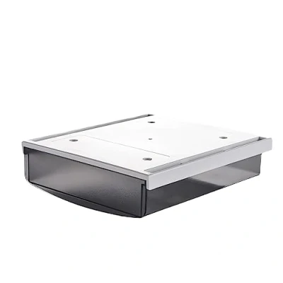 Image of TUKA i AKUT 3.5L Under Desk Drawer 24x21x8cm, Self Adhesive Tray Hidden Underbench Storage Box Drawer, Large Capacity Organizer Utensils Table Frosted Black TKD8606