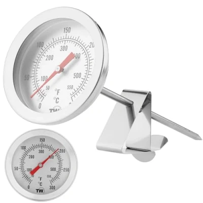 Image of Sugar Thermometer For Making Jam and Candy Sweets Fudge With 145MM Probe Ideal Clip Melting