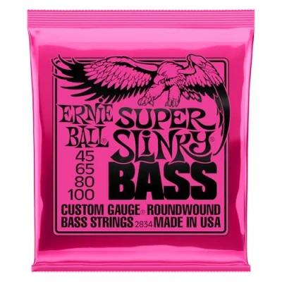 Image of Ernie Ball Super Slinky Nickel Wound Electric Bass Strings 45 100 Gauge