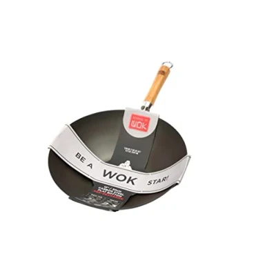 Image of School of Wok 12/30cm Flat Base Pre Seasoned