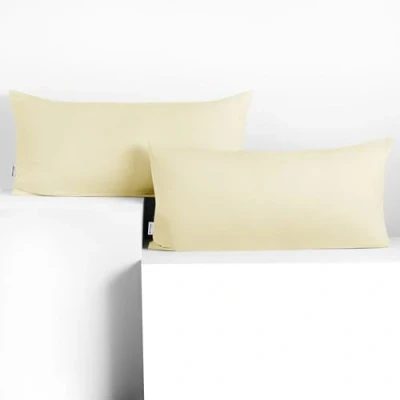 Image of DecoKing 2 x Cushion Covers 40 80 cm Cotton Zip Cream Amber