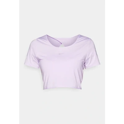 Image of Nike Performance ONE Classic Sports Tshirt, Women&#039;s, Size: Medium, Lilac bloom/black
