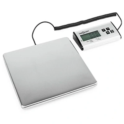 Image of Oneconcept Marketeer Digital Package Scale 27 x cm Stainless Steel, Counting/Tare Function, Display, Battery/Mains Possible Weighing Range 150kg, Readability 50g, Silver