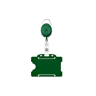 Image of ID Card It Pass Badge Holder and Premier Yo Retractable Reel (Dark Green x 2)