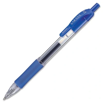 Image of Zebra 46720 Sarasa Retractable Gel Ink Pens, Fine Point 0.5mm, Blue, Rapid Dry Ink, 12 Count